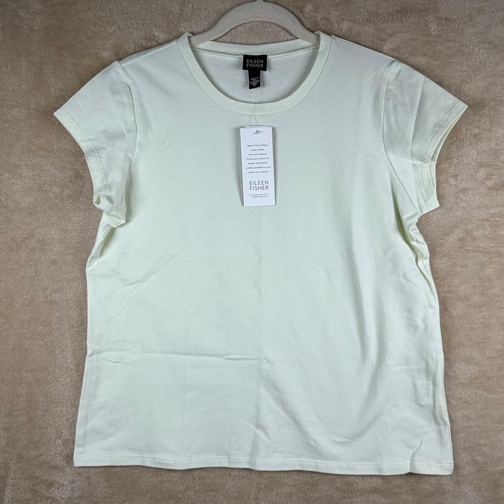 Eileen Fisher NWT Celad Cap Sleeve Top Tencel Lyocell Blend Light‎ Green Medium